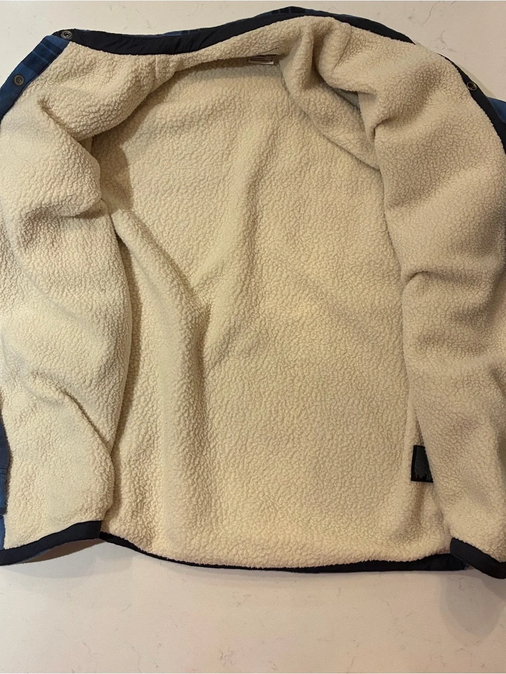 The North Face Men's Blue Plaid Sherpa Shirt Jacket